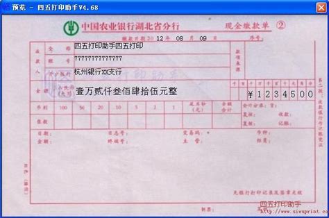 中国农业银行湖北省分行现金缴款单打印模板 >> 免费中国农业 ...