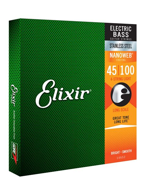 Elixir 14652 Nanoweb Bass Stainless Steel Light 45-100