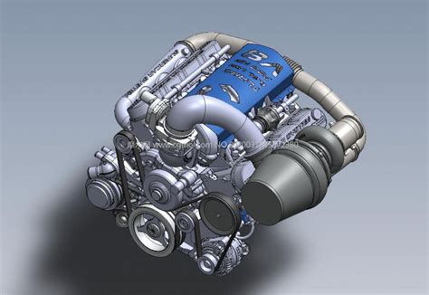 V8涡轮增压发动机动力系统总成solidworks图纸模型,汽车,运输模型,3d模型下载,3D模型网,maya模型免费下载,摩尔网