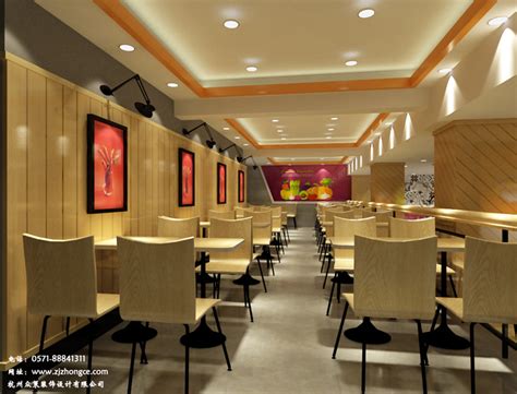 连锁中式快餐店装修设计效果图_岚禾快餐店设计