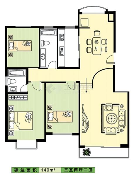 辽阳地中海风格120平米设计方案 三室两厅最佳户型图_装信通网