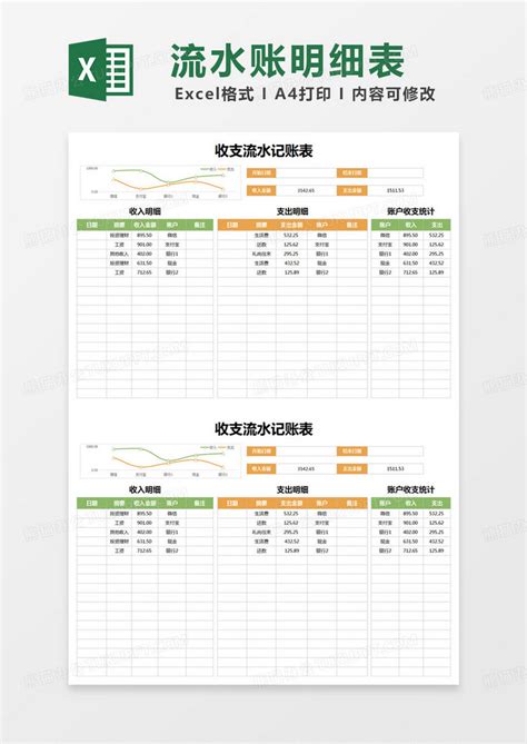 公司收支流水账Excel模板_千库网(excelID：165491)