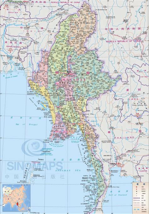 缅甸地图中文版 - 缅甸地图 - 地理教师网