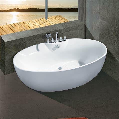 现代环保亚克力贵妃浴缸 古典椭圆形欧式 复古一体浴缸浴盆 浴缸-阿里巴巴