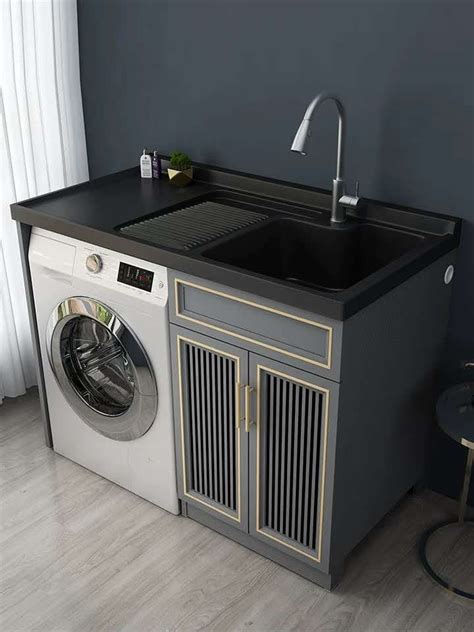 新款暖白全铝洗衣机柜 全铝家具定制 _铝合金型材-佛山市锐镁铝业有限公司