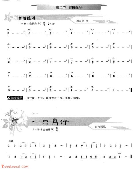 葫芦丝基础练习【葫芦丝音阶练习】-葫芦丝曲谱 - 乐器学习网