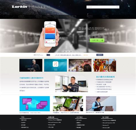 网络公司网站开发，简约科技企业网站模板-17素材网