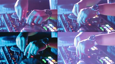 在一家夜总会DJ设备上扭曲DJ音乐高清图片下载-正版图片506279425-摄图网