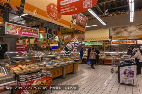 超市熟食区内景,小吃美食,食品餐饮,摄影素材,汇图网www.huitu.com
