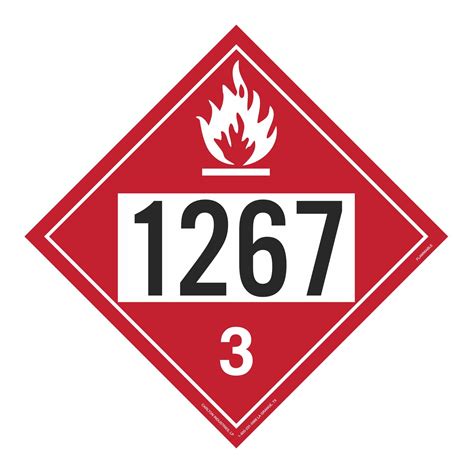 UN#1267 Flammable Liquid Stock Numbered Placard