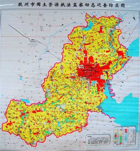 胶州地图城镇分布图,胶州版大,胶州街道划分_大山谷图库
