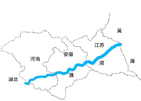 淮河起源地和终点地图(从河南起源，全长1000公里)