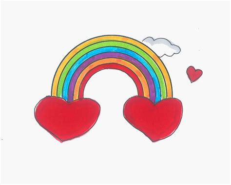7岁简笔画优秀作品 色彩彩虹怎么画💛巧艺网