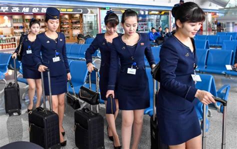 朝鲜空姐着新版制服亮相 裙子高度首上膝盖(图)|朝鲜|空姐|制服_新浪新闻