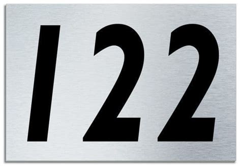 Number 122 Contemporary House Plaque Brusher Aluminium modern door sign