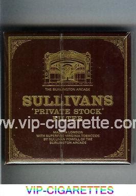 In Stock Sullivans Private Stock Filter Cigarettes wide flat hard box Online
