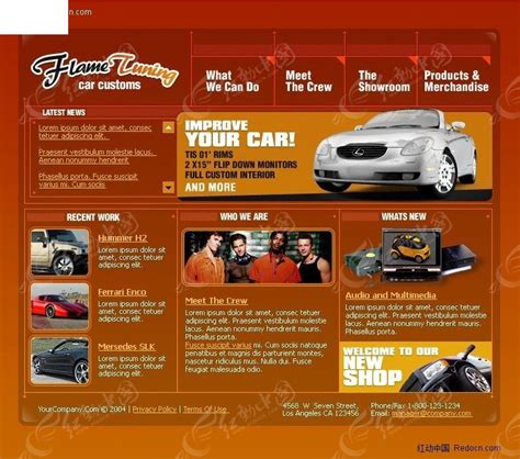 汽车俱乐部网站设计模板PSD素材免费下载_红动中国