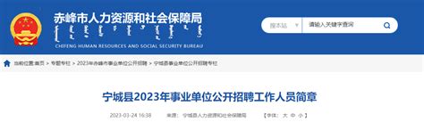 2023年内蒙古赤峰市宁城县事业单位招聘26人公告（报名时间3月29日—4月2日）