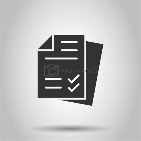 Document checklist icon in flat style. Report vector illustration on ...