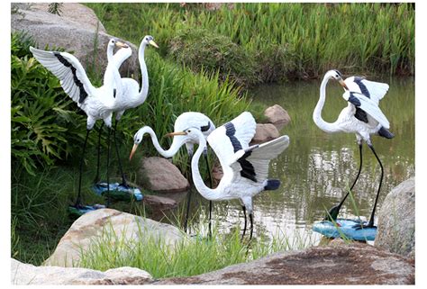 玻璃钢雕塑仿真仙鹤摆件户外花园林庭院假山水池景观装饰白鹭摆件-阿里巴巴