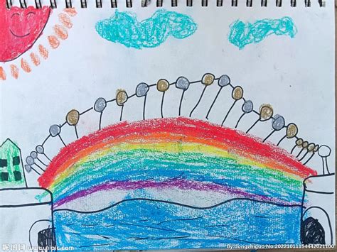 3-6岁儿童简笔画优秀作品 涂色彩虹的画法图解💛巧艺网