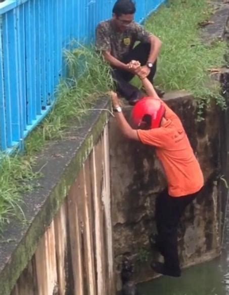 温馨一幕：马来西亚两男孩水沟勇救被困小猫_手机新浪网