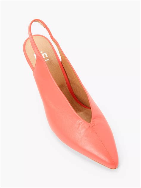 Kin Carina Cone Heel Slingback Court Shoes, Pink Leather