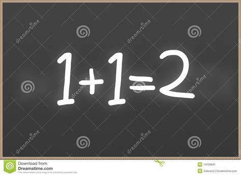 Chalkboard With Text 1+1=2 Stock Image - Image: 14109841