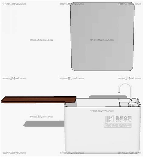 北欧现代卫生间洗手台台盆 a (7)su草图模型下载-【集简空间】「每日更新」