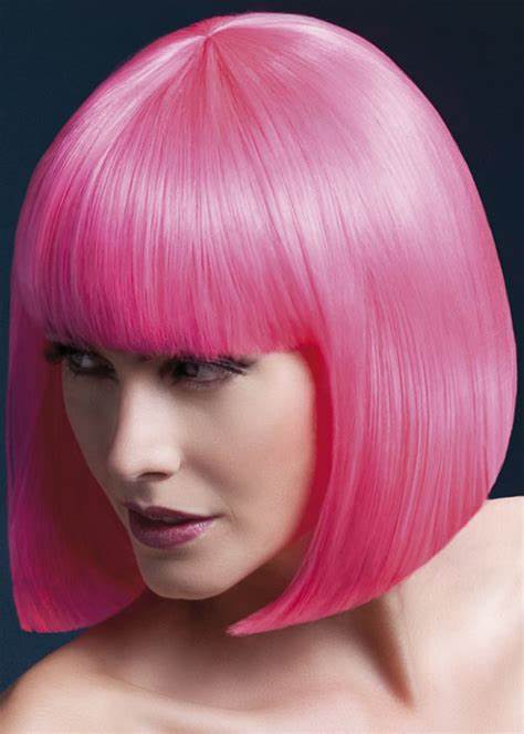 Ladies Neon Pink Bob Fever Elise Wig