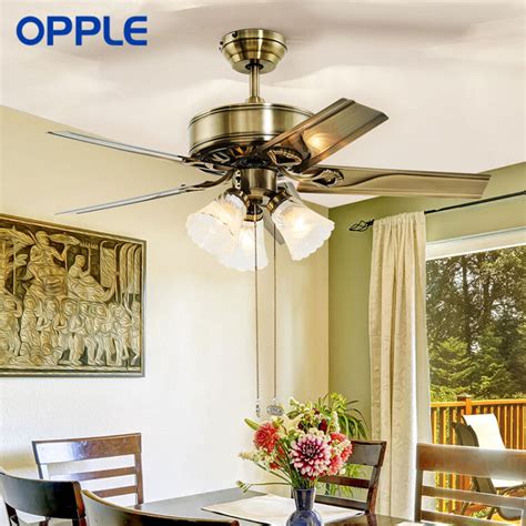 OPPLE吊扇灯 led风扇灯餐厅复古美式吊灯卧室客厅欧式灯具餐厅灯 ...
