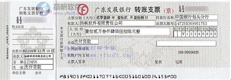 北京市广东发展银行转账支票模板
