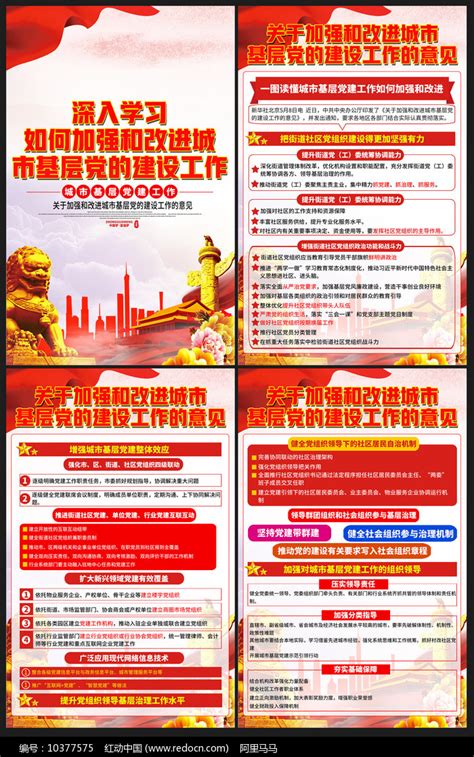 加强改进城市基层党的建设工作和意见展板图片_海报_编号10379425_红动中国