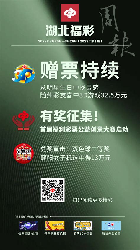 【精彩海报】湖北福彩每周要闻（2023年3月20日－3月26日）|湖北福彩官方网站