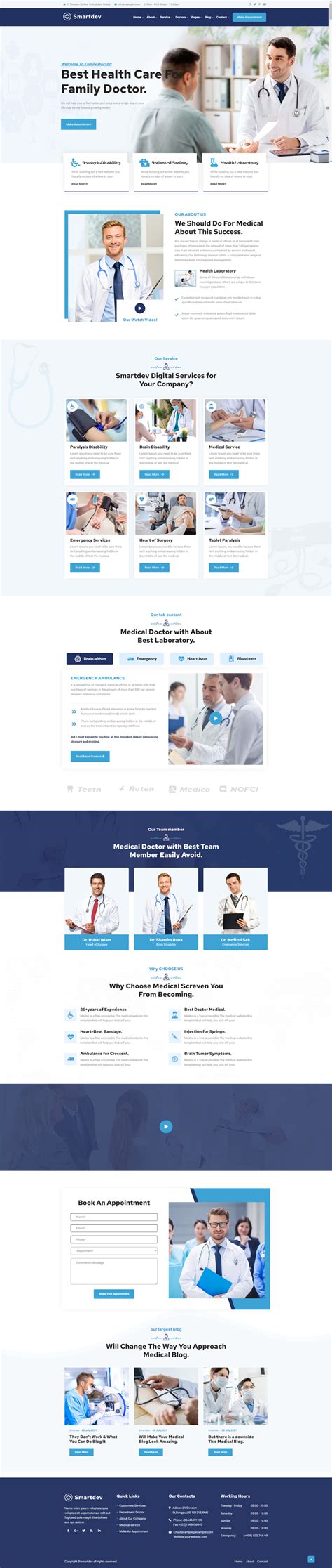医疗网站模板设计，响应式医疗企业网站源码_墨鱼部落格