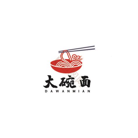 大碗面馆餐饮面条小面logo标志vi模板-包图网