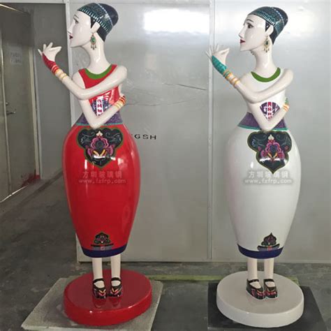 上海玻璃钢美少女企业形象雕塑定制_方圳玻璃钢厂