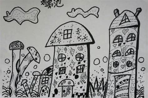 少儿书画作品-《我的小屋》/儿童书画作品《我的小屋》欣赏_中国少儿美术教育网