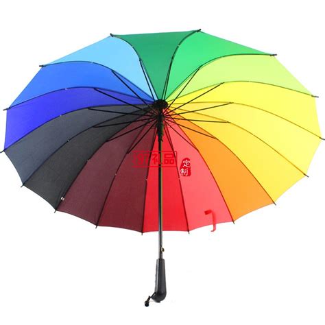 自动雨伞碰起布16骨户外广告雨伞礼品彩虹伞学生长柄伞创意礼品-阿里巴巴