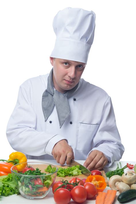 厨师在专业厨房做饭男厨师从不锈钢碗里拿出蔬菜厨师高清图片下载-正版图片505146165-摄图网