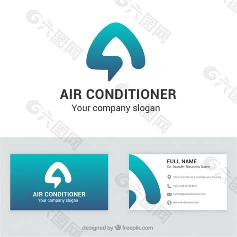 空调公司名片设计元素素材免费下载(图片编号:8150428)-六图网