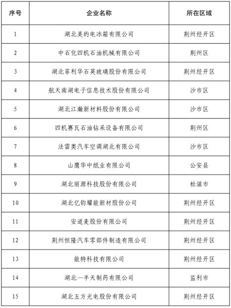 2022年度荆州市高新技术企业三十强名单-荆州市科技局-政府信息公开