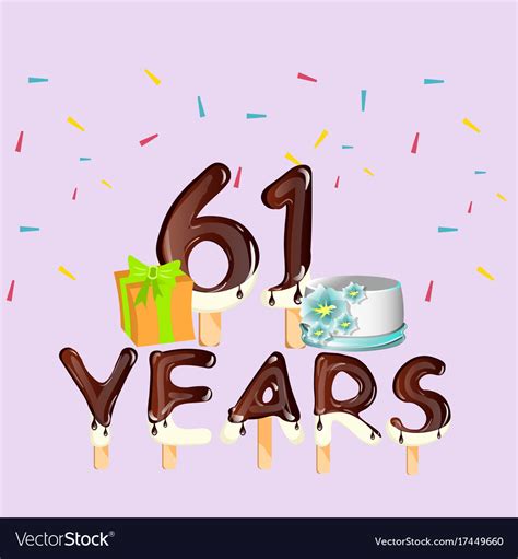 61 Clipart PNG Images, 61 Year Of Excellence Vector Template Design ...