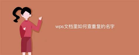 wps文档里如何查重复的名字_Mip降重系统