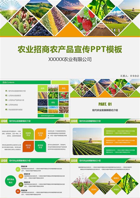 绿色生态农业招商农产品宣传PPT模板_PPT鱼模板网