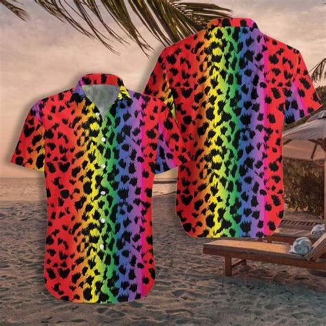 Leopard Skin LGBT Hawaiian Shirt For Gaymer, Lesbian Hawaiian Shirt ...