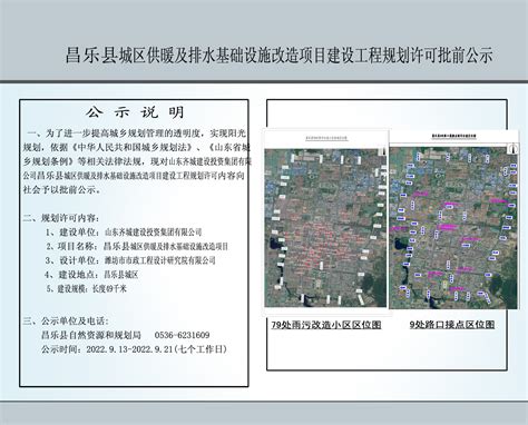 昌乐县城区供暖及排水基础设施改造项目建设工程规划许可批前公示