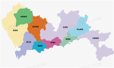 深圳行政区域地图图片免费下载_PNG素材_编号z09i4x74z_图精灵