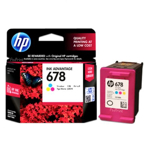 Cartridge Original HP 678 Color CZ108AA, Tinta Printer HP Deskjet 1515 ...