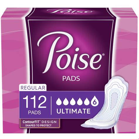 Poise Incontinence Pads, Ultimate Absorbency, Regular, 112 Count ...